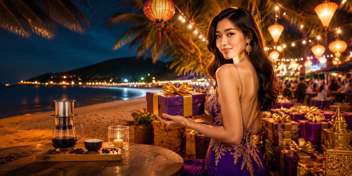 Người dùng VIP tại Côn Đảo thưởng thức cà phê và kiểm tra ưu đãi bonus trên nền tảng a520m
