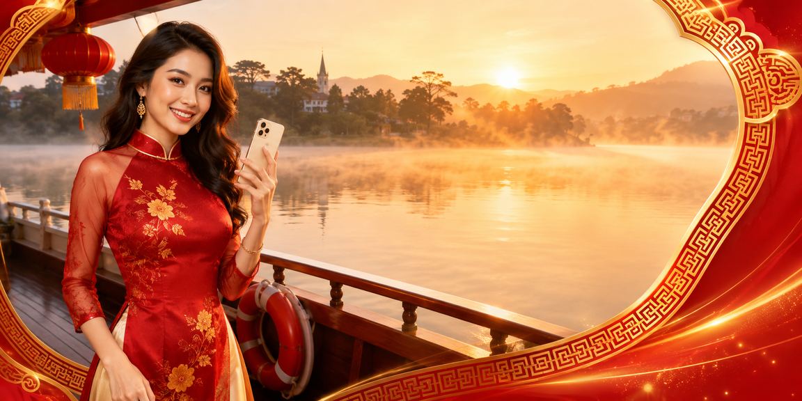 Người mẫu Việt Nam trải nghiệm slot game tại Đà Lạt trên thiết bị di động